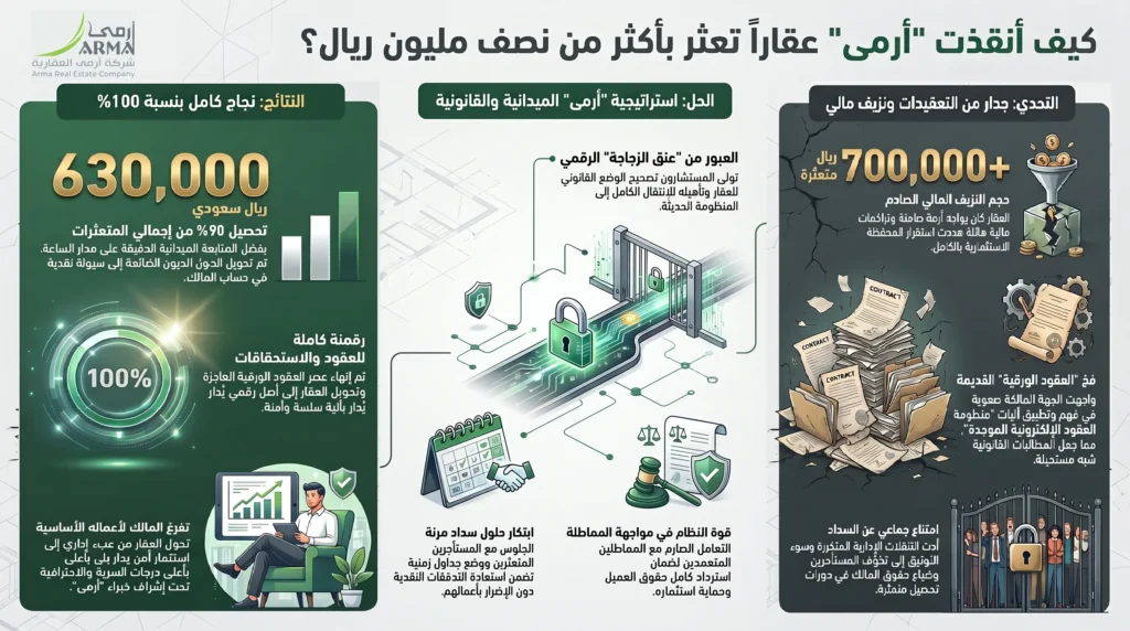 تحصيل إيجارات متأخرة | إدارة الأملاك في جدة
